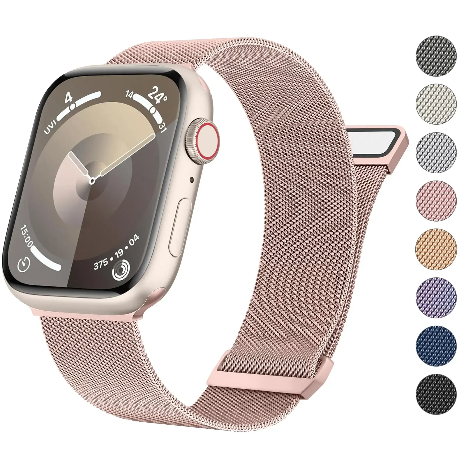 Bucle milanés para apple watch band 44mm 45mm 40mm 41mm 46-42mm pulsera orgullo iwatch serie 9 8 7 6 SE 5 4 10 ultra 2 49mm