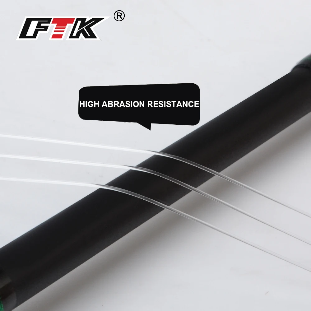 Ftk 100m linha de pesca com revestimento de fluorocarbono 4.13lb-34.32lb linha líder de monofilamento de fibra de carbono linha de afundamento de pesca de carpa