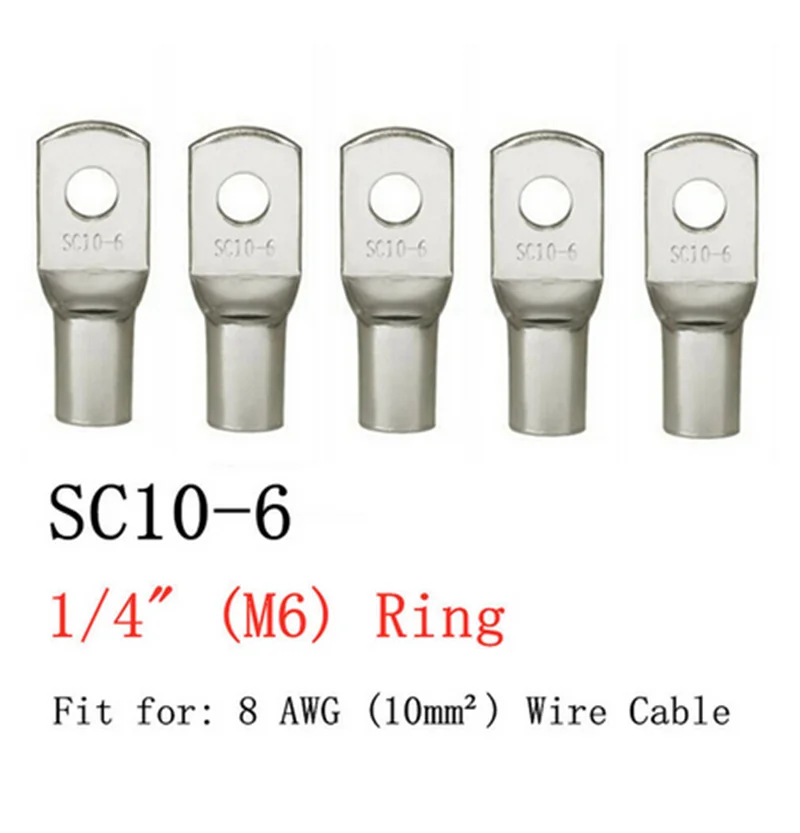20 Stuks 4-25Mm Assortiment Vertinde Koperen Lugs Ring Crimp Terminals Batterij Draad Laskabel Connectoren Kit