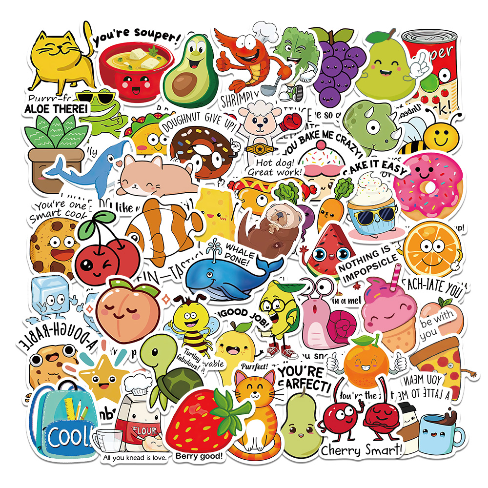 50PCS สติกเกอร์รางวัลสนุก Incentive ของเล่นเด็กสติกเกอร์น่ารักรูปแบบสัตว์การ์ตูน Decals โรงเรียนครูอุปกรณ์เด็กของขวัญ