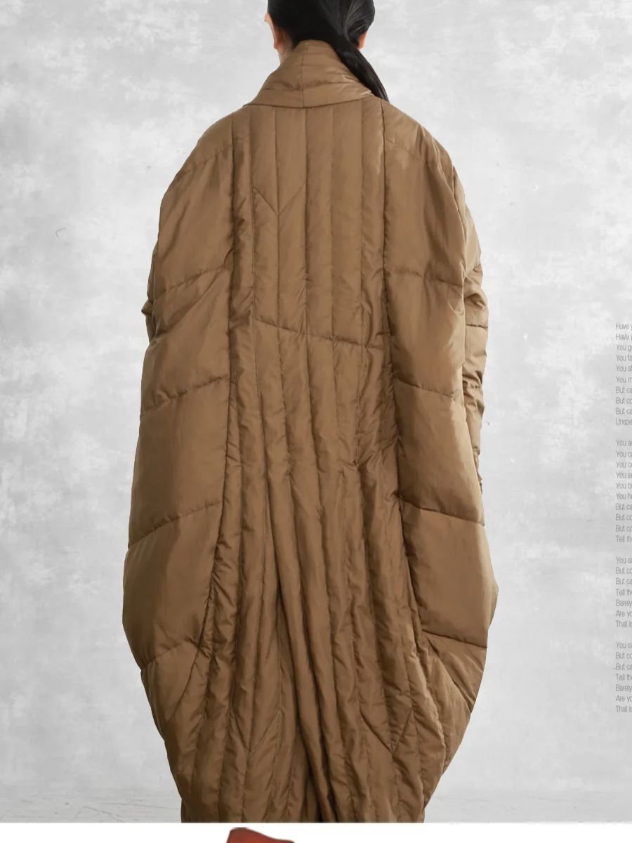 เสื้อโค้ทเสื้อขนเป็ดขนเป็ดหนาสำหรับผู้หญิง, เสื้อโค้ทขนเป็ดกันหนาวแขนค้างคาวโอเวอร์ไซส์ให้ความอบอุ่น wy1814