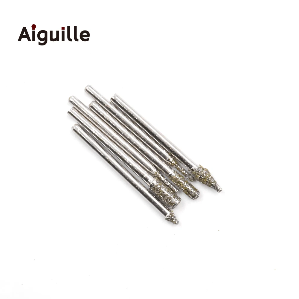 Aiguille 50pcs grit#80 Diamond Grinding Burr Diamond Grinding Point grinding trimming polishing points dremel Bits