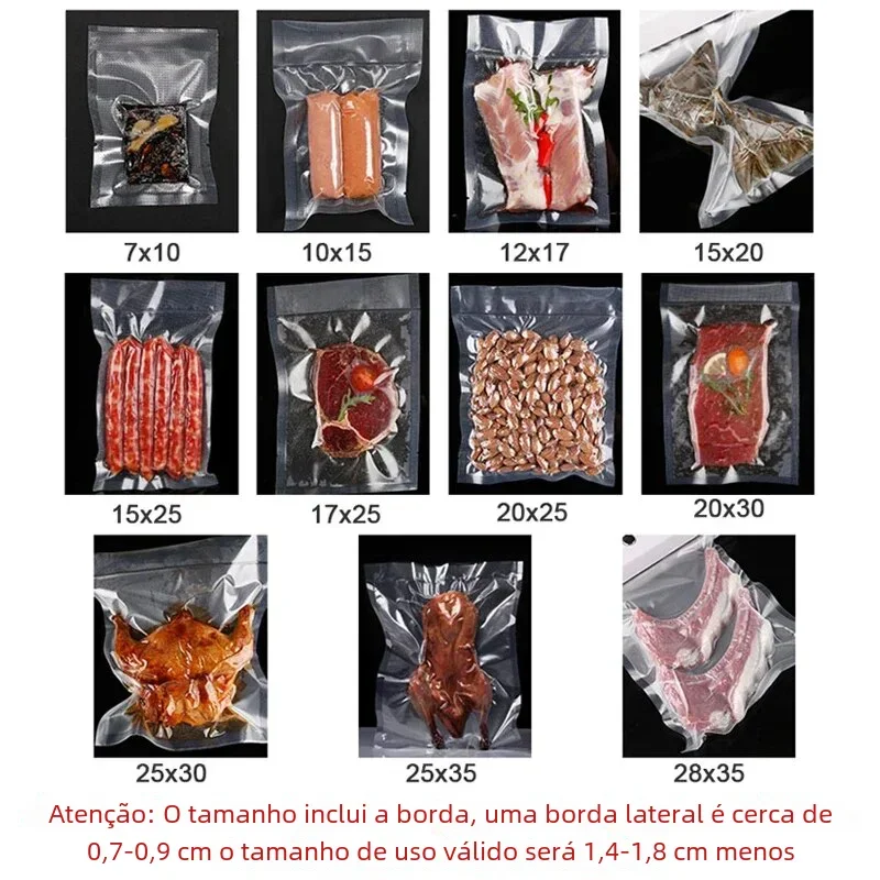 100 pçs sacos aferidor do vácuo de alimentos para sous vide saco de armazenamento de cozinha de poupança de alimentos bpa-livre sacos de embalagem a vácuo ferramenta de cozinha