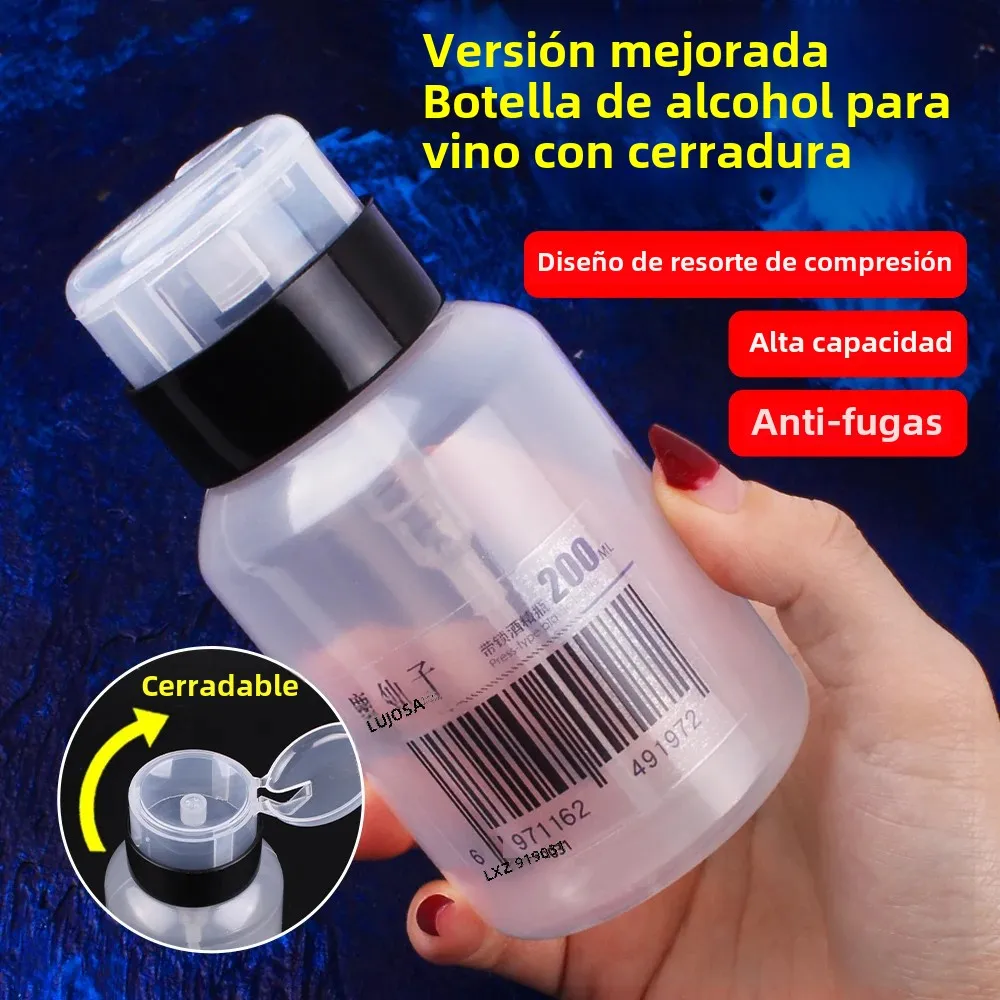 LUXIANZI-botella de Alcohol de plástico a presión, 200ml, con cerradura, limpiador de almacenamiento, pasta de soldadura, prensa fundente para reparación de teléfono, PC y tableta