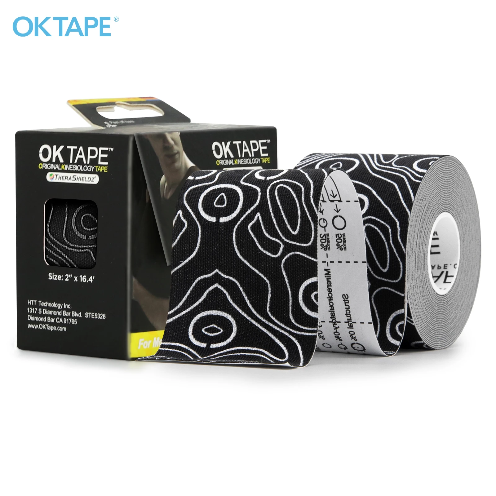 OK TAPE PRO Kinesiology Tape, Free Cut Breathable Waterproof Elastic Athletic Bandage Latex Free Fitness Gym Pain Relief 5CMx5M