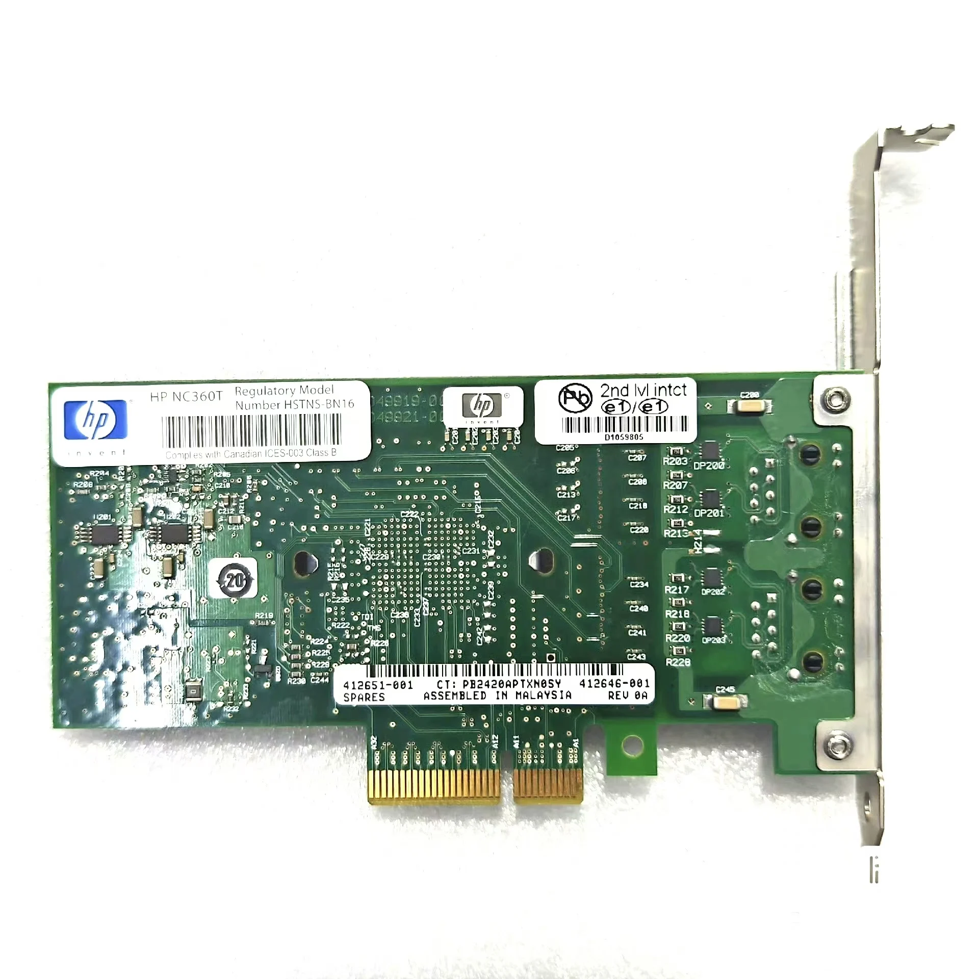Сетевая карта HP NC360T 1 ГБ I350-T2 с серверным процессором Intel Ethernet Гигабитный сетевой адаптер I350T2V2BLK Чип с двумя портами RJ45 NIC