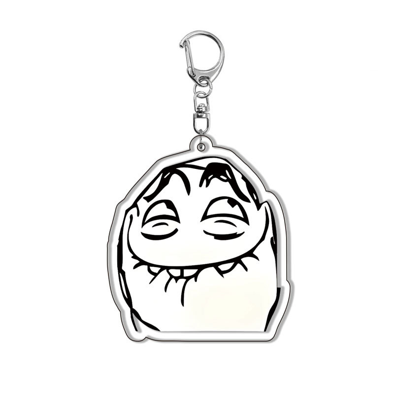 面白い TrollFace キーホルダーアクセサリーバッグ NoMeGusta レイジフェイス ForeverAlone ペンダントキーチェーンリングキーリングジュエリーファンギフト