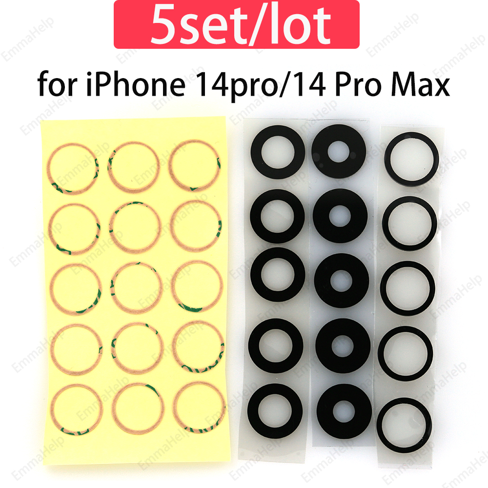 EmmaHelp 5set Zurück Kamera Glas Objektiv Für iPhone 14 12 11 13 Pro Max Plus X XS XR 8 7 hintere Abdeckung Objektiv Große Kamera Glas 3M Aufkleber