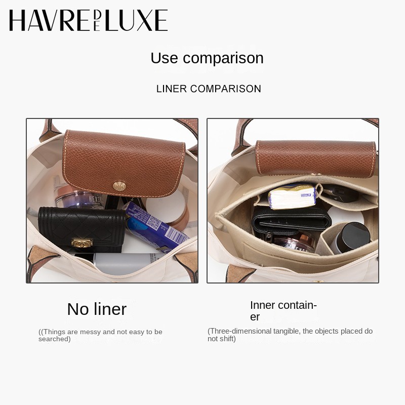 HAVREDELUXE Bag Organizer For Longchamp Large Tote Bag Purse Organizer Handbag Insert Bag Storage And Finishing Inner Bag Liner