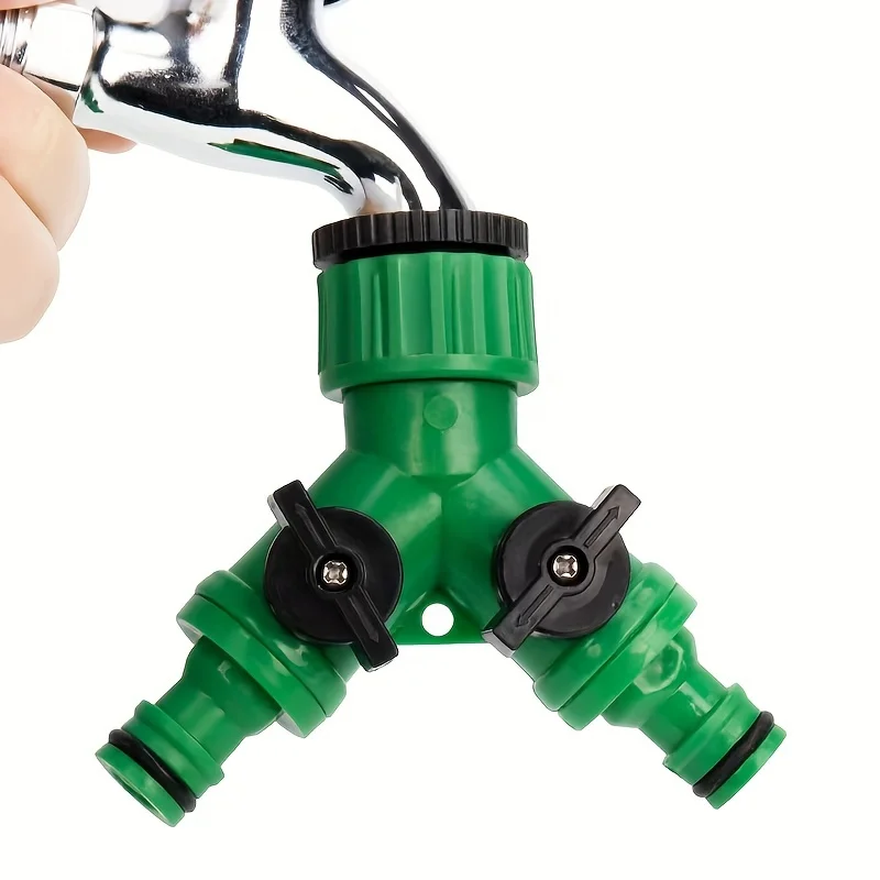 2-weg waterslangkraansplitter met snelkoppeling en Y-type adapter voor tuinkraan - Dual-Purpose Connectors voor gebruik in de tuin