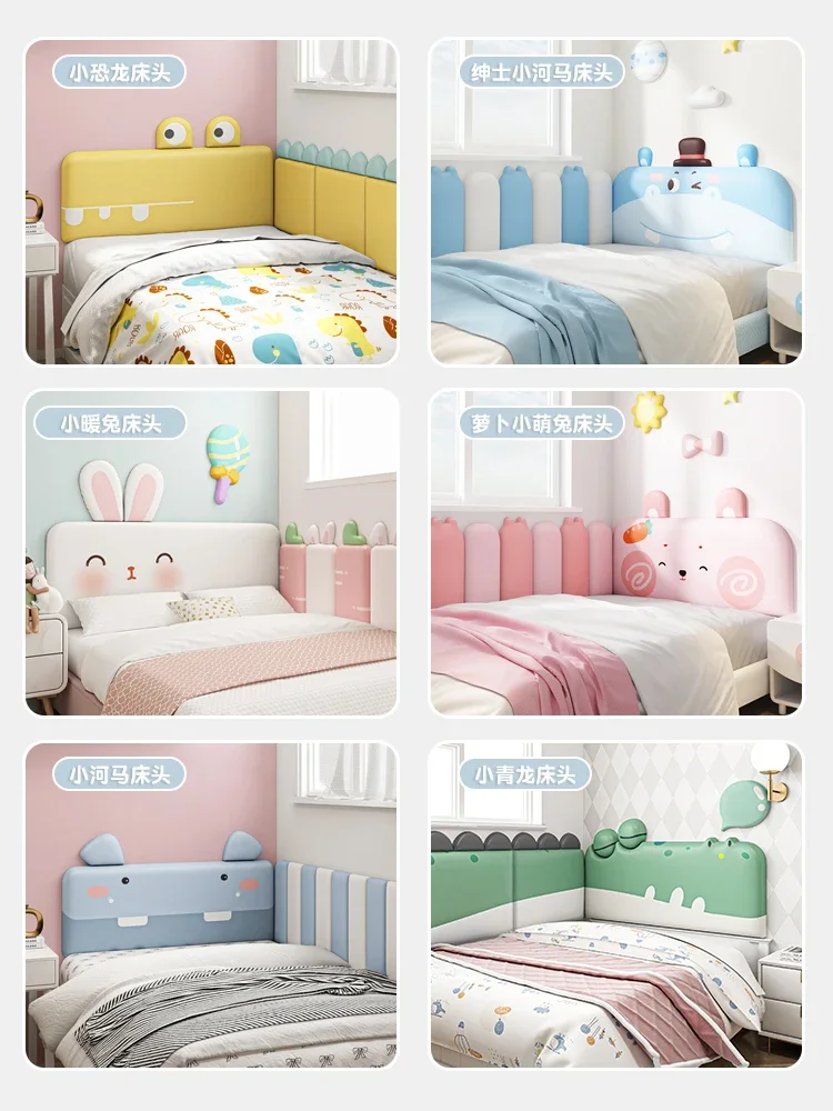 Tatami กระเป๋าข้างเตียงเด็กการ์ตูน Anti-collision สติ๊กเกอร์ติดผนังเส้นรอบวง Headboard พนักพิง Pad
