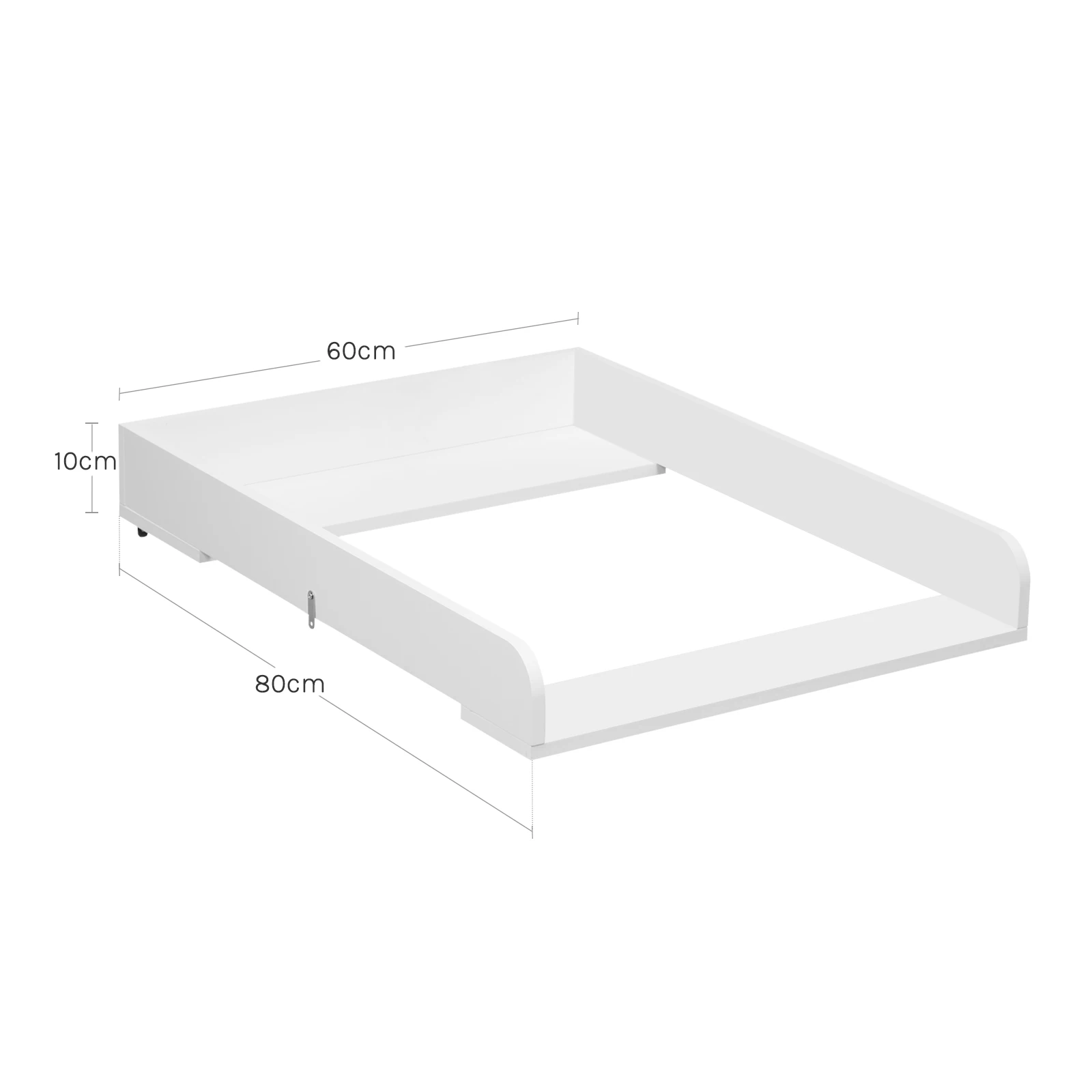 WOLTU Fasciatoio per cassettiera MDF 60 x 10,5 x 80 cm Vassoio fasciatoio per bambini con pareti laterali