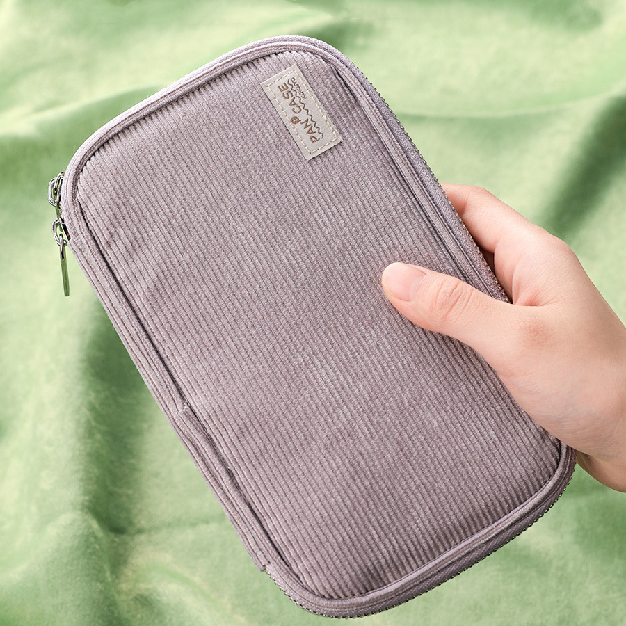 Angoo Mở Rộng Bút Túi Đựng Cảm Ứng Mềm Mại Ren Định Dễ Dàng Màu Sắc Tay Cầm Túi Bảo Quản Cho Văn Phòng Phẩm Ghi Nhớ Người Cai Trị Trường F417