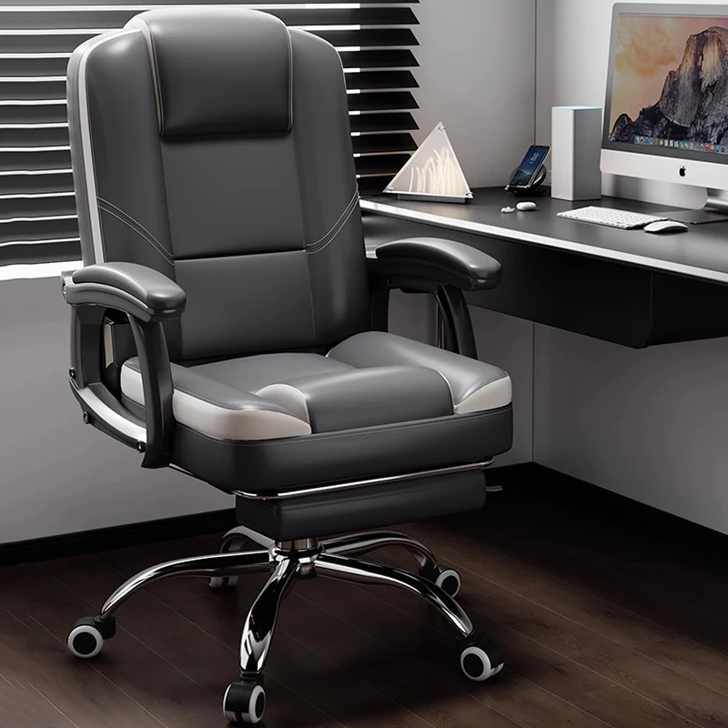 Cómodas Sillas De Oficina para ordenador, respaldo con soporte, reposapiés, sillas De Oficina reclinables móviles, cómodas Sillas De Oficina De cuero, muebles