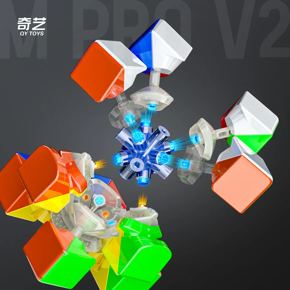 QiYi M Pro V2 3x3 UV เคลือบ Maglev ปริศนาบรรเทาความเครียด 3x3x3 Racing Magic Cube ตําแหน่งเกมความเร็วของเล่นเด็กของขวัญ
