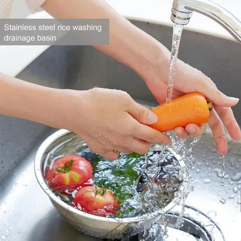 Reisscheibe, Sieb, Schüssel, Edelstahl 304, Reiswaschschüssel, Reissieb, Sieb, Obst- und Gemüsesieb, Küchenutensilien