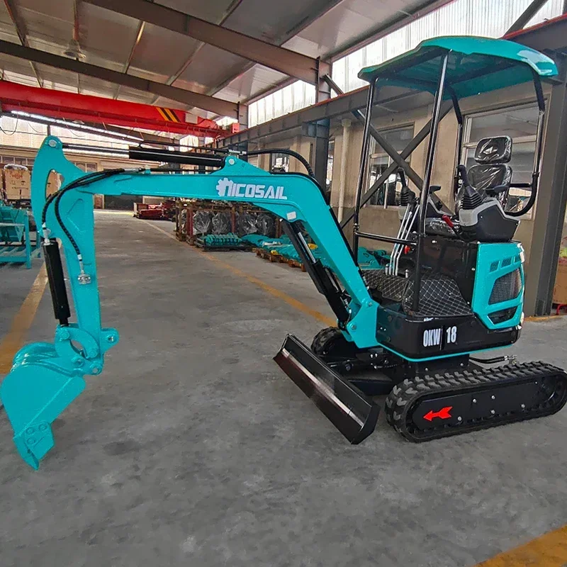 Miniexcavadora de 2 toneladas de alto estándar personalizada, excavadora pequeña con motor central y componentes, tipo excavadora sobre orugas