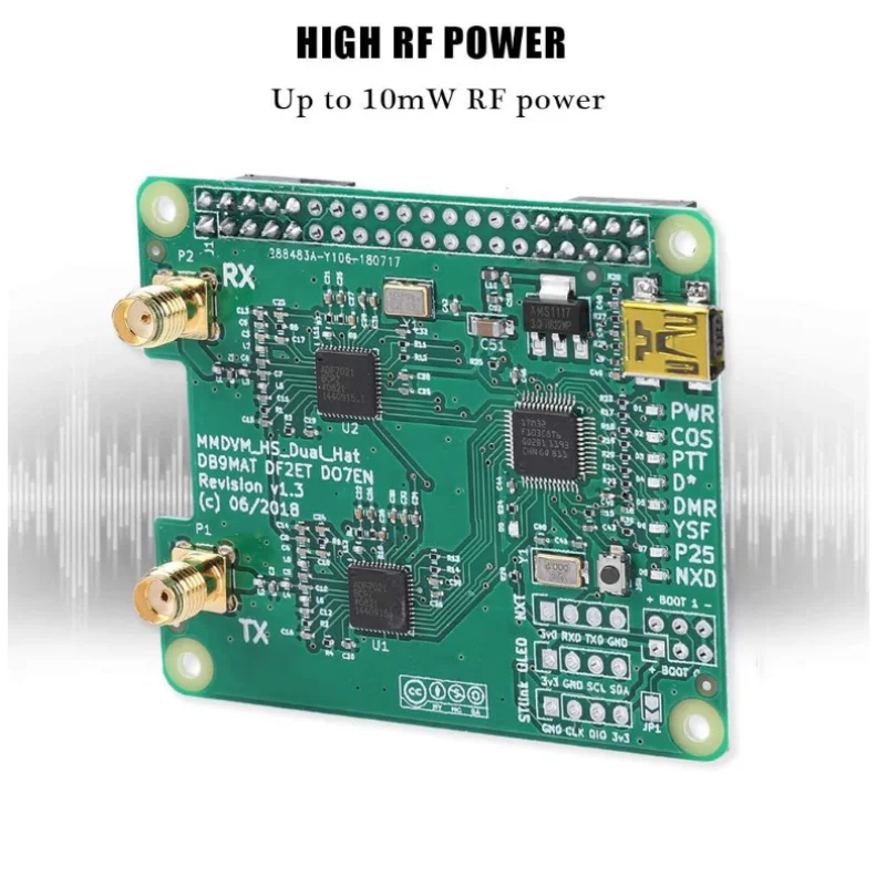 Jumbohotpot Duplex MMDVM mit USB-Hotspot-Unterstützung P25 DMR YSF für Raspberry Pi + 2 Antenne