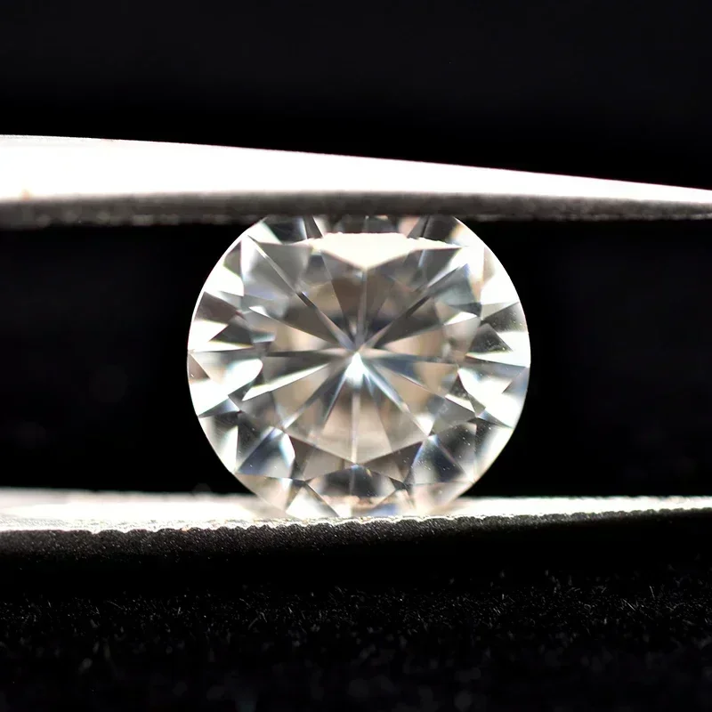 Pierre précieuse de moissanite ronde pour bijoux exécutifs, document D, vente en gros, Vvs1, 0,1 ct-12ct, GRA, ignorer