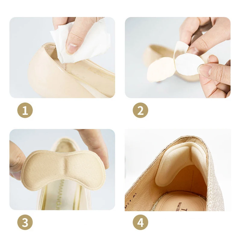 Bộ 4 Đôi Gót Lót Đế Lót Miếng Dán Giảm Đau Chống Đeo Đệm Chân Chăm Sóc Gót Chân Bảo Vệ Dính Lưng Miếng Dán Giày lắp Đế