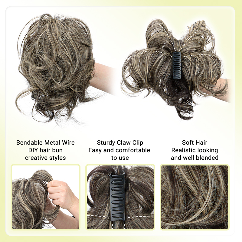 WIGSIN Synthetisch Elegant Veelzijdig Krullend Paardenstaart Klauw Clip In Haarverlenging Verstelbaar Geschikt Gemakkelijk te dragen Voor elke gelegenheid