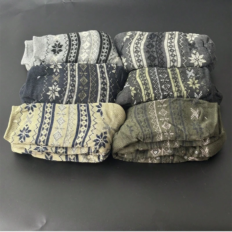 Fuzzy ถุงเท้าฤดูหนาว WARM Snowflake Fluffy Contton Soft Christmas House ชั้นหนา Plush Non SLIP Grip ตลกชายรองเท้าแตะถุงเท้าผู้ชาย