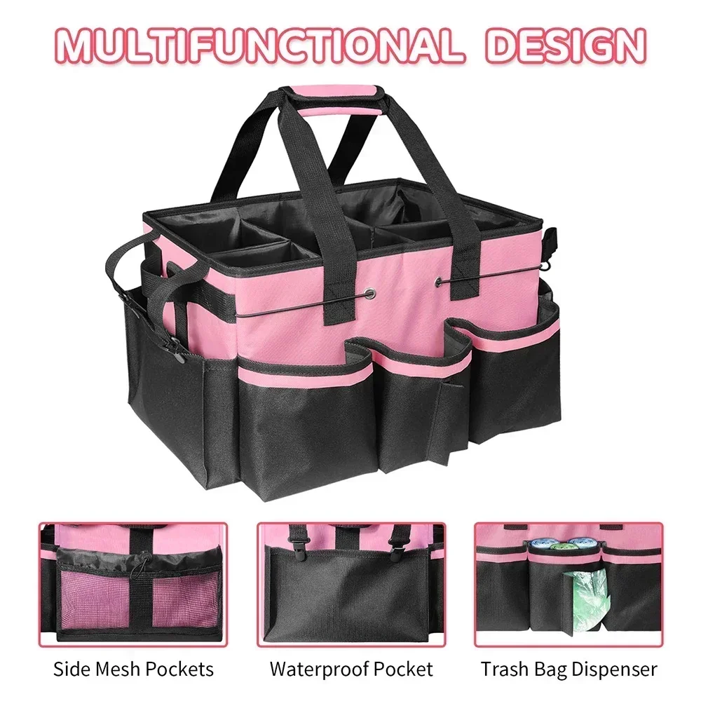 Sac à outils multifonctionnel, sac de rangement pour outils de nettoyage, sacs de rangement en tissu Oxford de grande capacité, imperméables et résistants à l'usure