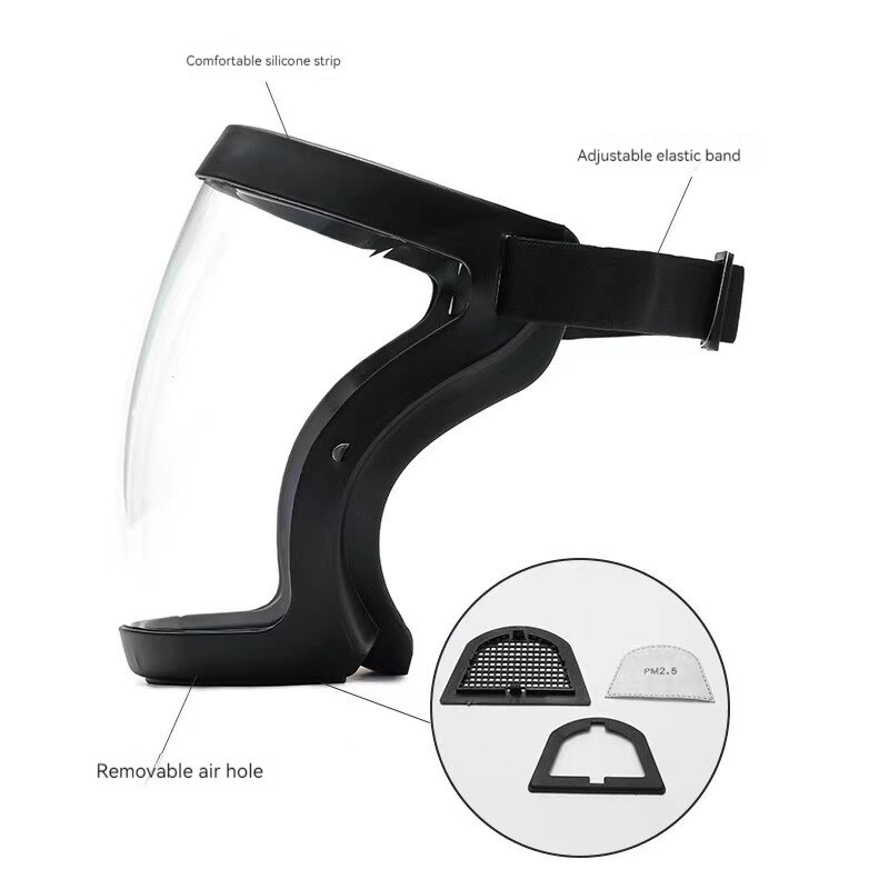 Máscara transparente antipolvo y antiniebla, gafas de soldadura sin niebla de alta definición, protección facial completa montada en la cabeza