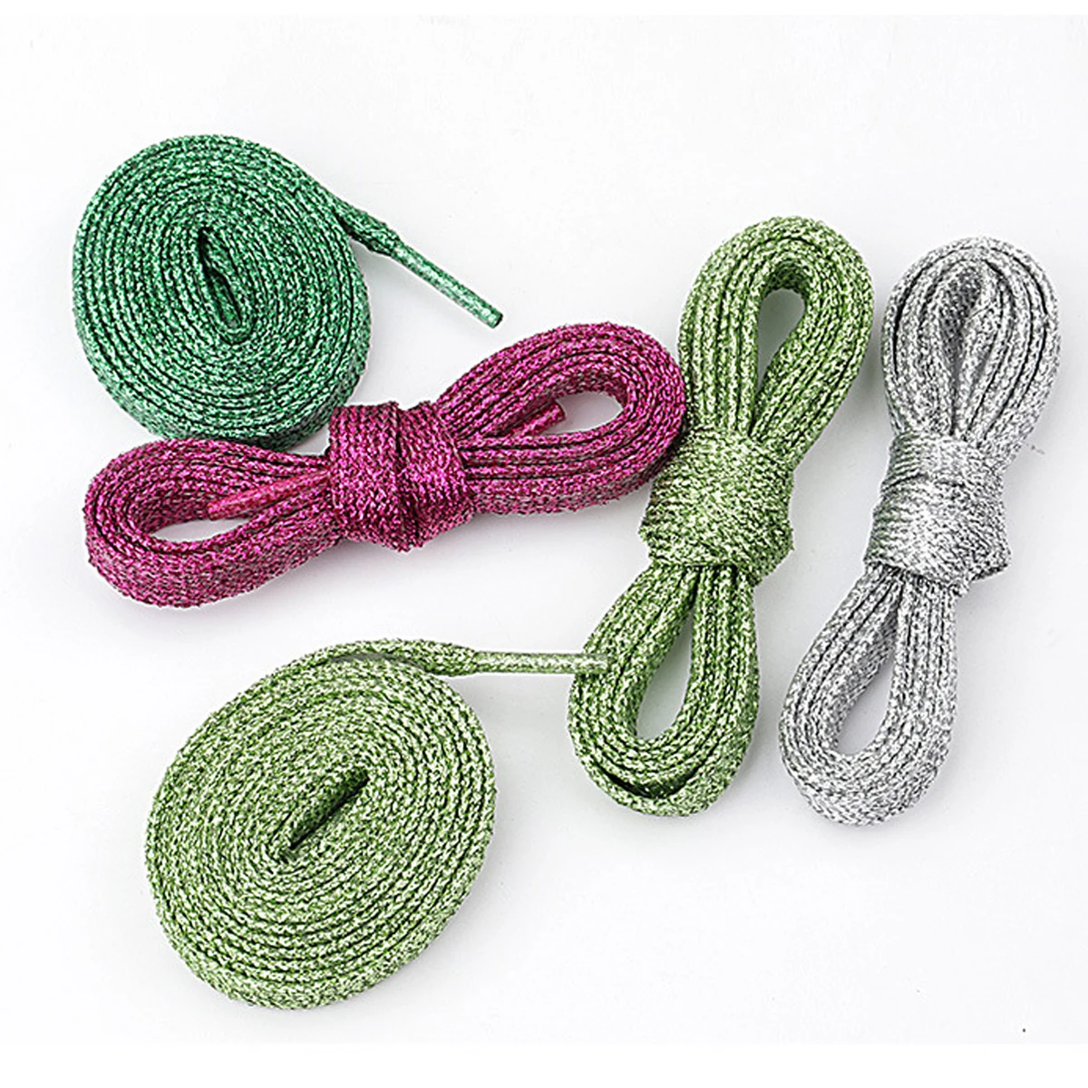 1 paio di lacci per scarpe da ginnastica piatti scintillanti metallizzati lucidi glitterati, lacci per scarpe, lacci piatti perlati