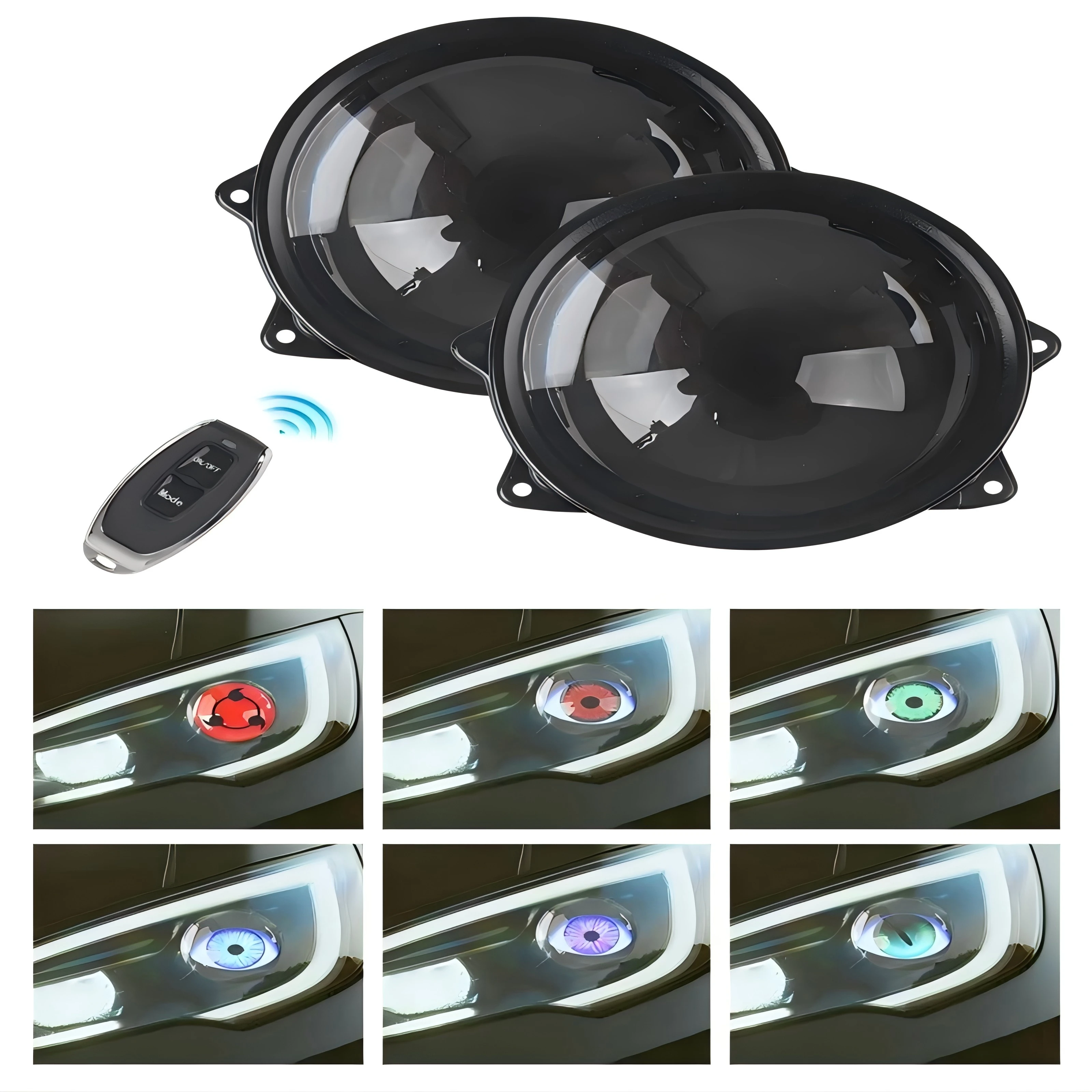 Populaire auto LED duivelsoogkoplamp 1,5 W gemodificeerde lens dynamisch duivelsooglicht 12-36 V
