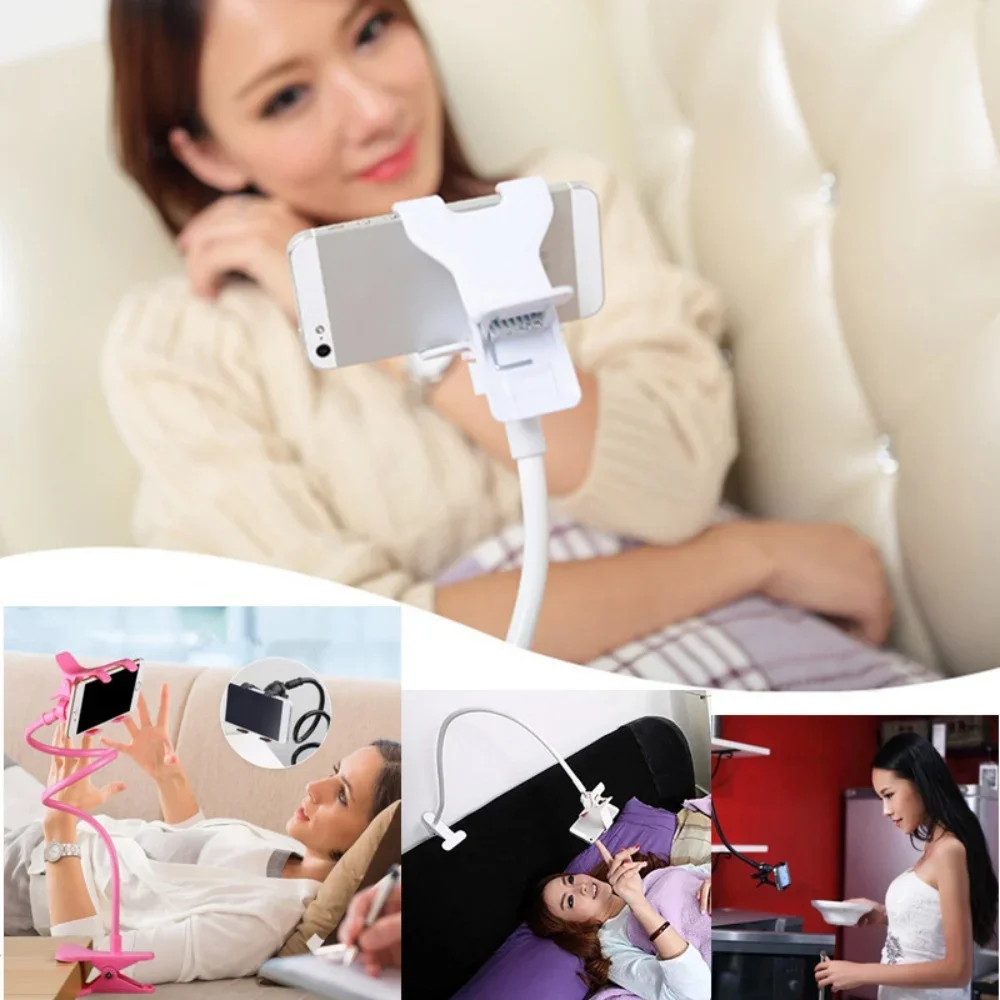 360 หมุนคลิปที่วางโทรศัพท์มือถือขาตั้งแบบพกพา Lazy Bed Desktop Bracket สมาร์ทโฟนโต๊ะขาตั้งฐานรองรับ