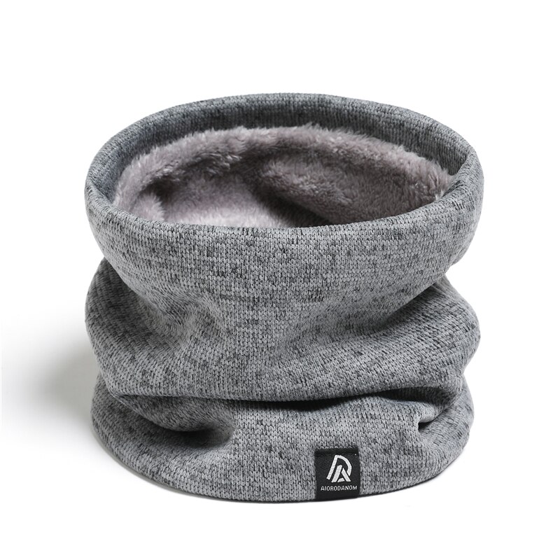 Bufanda con anillo de invierno de felpa de Cachemira Lisa Unisex, máscara facial completa tejida para hombres y mujeres, bufandas para el cuello, Bufanda gruesa, nuevo