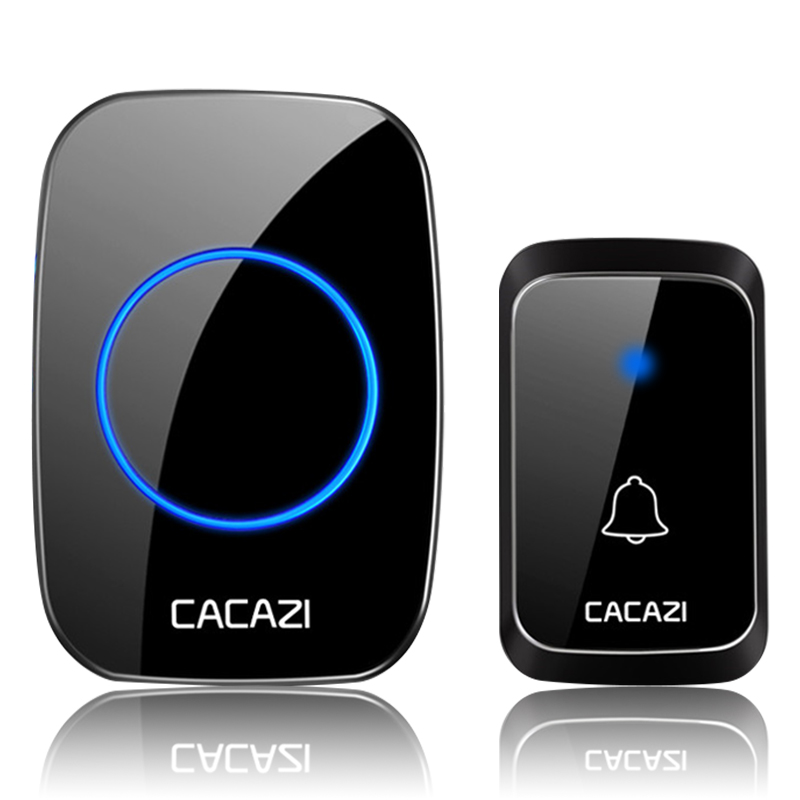CACAZI A06 DC 電池式ワイヤレス防水ドアベル 300 メートルリモート 36 チャイムコードレスホームコードレスコールベル