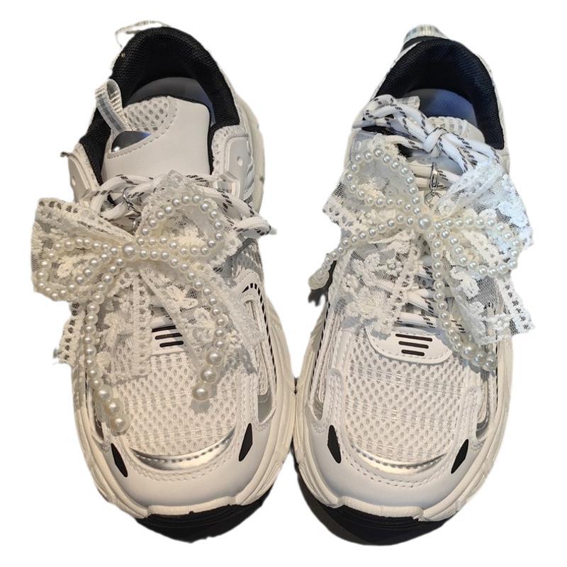 Hebilla de flor para zapatos, accesorios decorativos de primera calidad para zapatos, lazo de perlas de encaje a la moda, cordones para zapatos, dijes para zapatillas decorativas