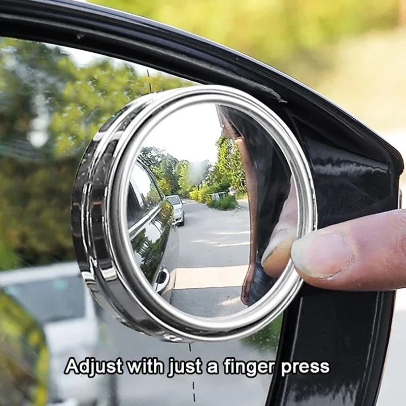 2 Stücke 360 Grad Einstellbare Blinden Fleck Spiegel Auto Hilfs Rückspiegel Konvexen Spiegel Runden Rahmen Weitwinkel Spiegel für Auto Rückwärts