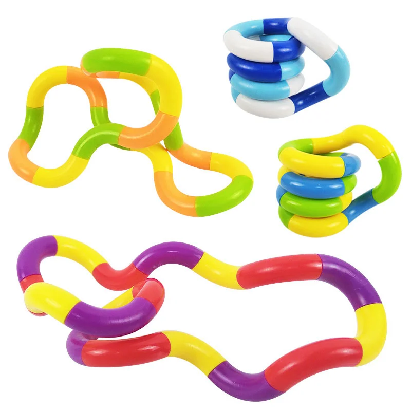 1 pçs emaranhado corda torção brinquedo fidget arco-íris círculo sensorial autismo terapia jouet anti estresse enfant juguete antiestres niños