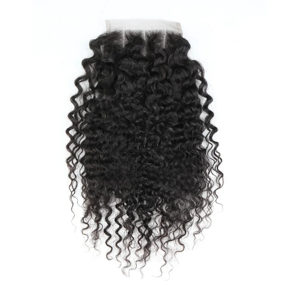Pixie Curl Closure Only 4x4 Lace Front Closure Brazilian Remy Pixie Curly Human Hair Transparent Lace Closure Only Free Style