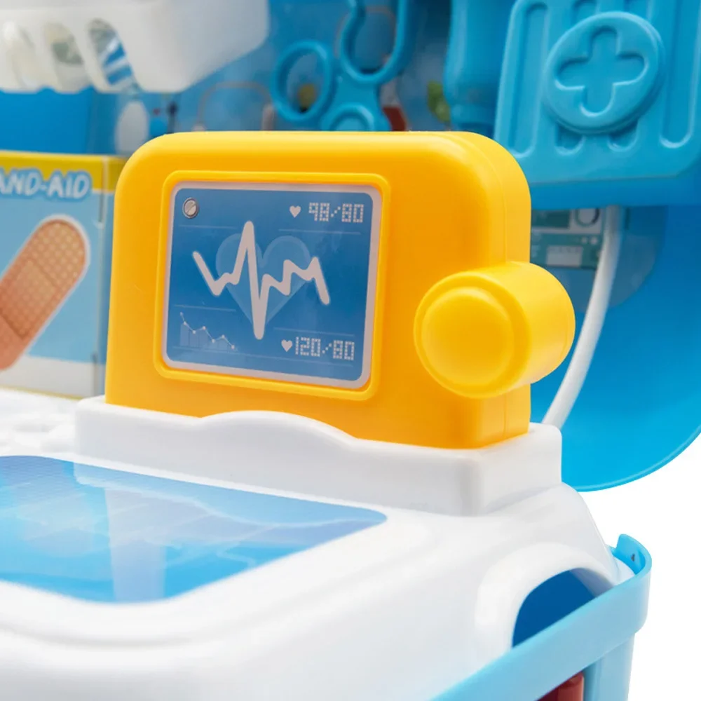 17 pçs crianças fingir médico conjunto portátil mochila kit médico brinquedos clássico role play jogo brinquedos para crianças presentes