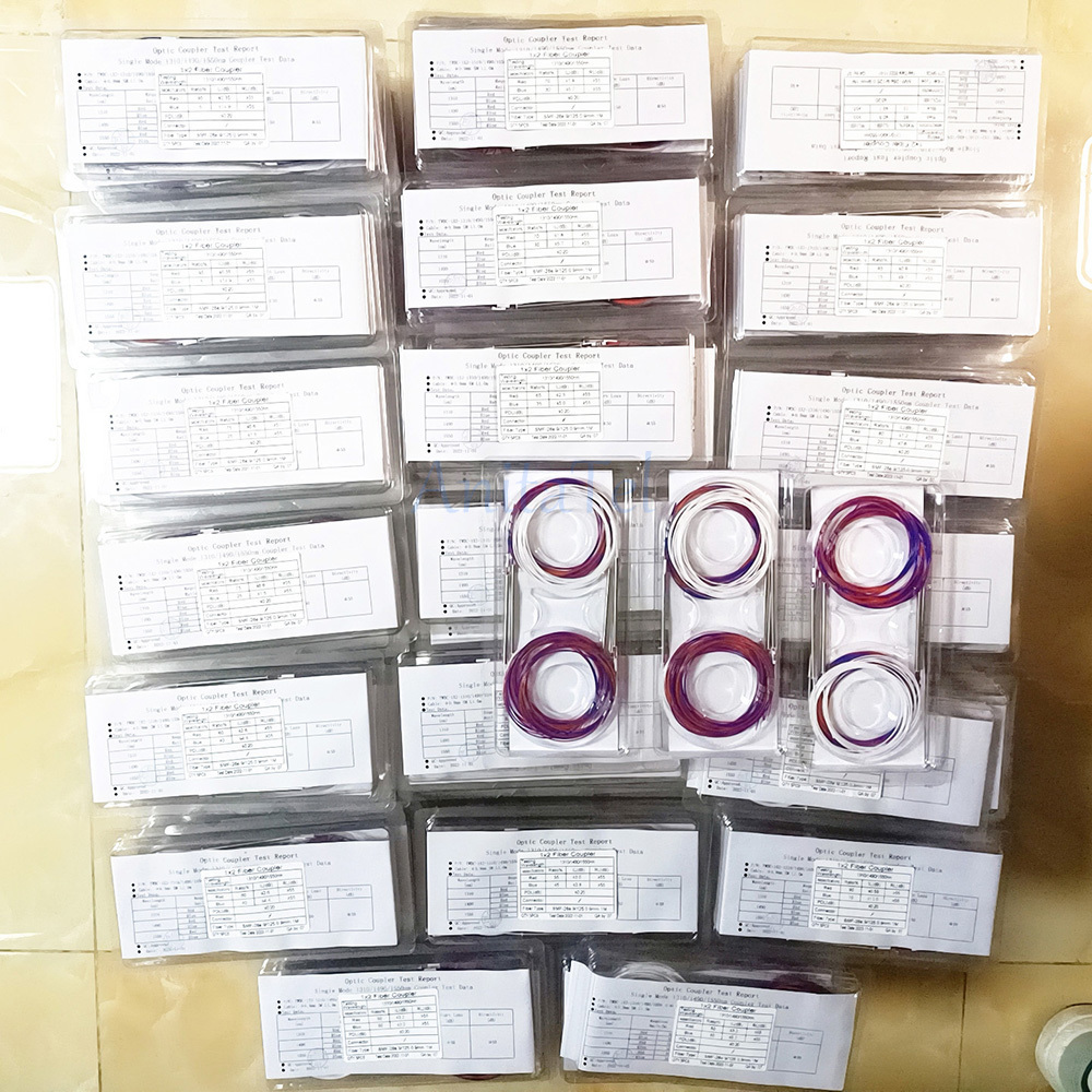10 Uds 1x2 divisor de relación personalizado divisor de fibra óptica FBT sin conector acoplador de fibra 1/99 2/98 5/95 10/90 15/85 25/75