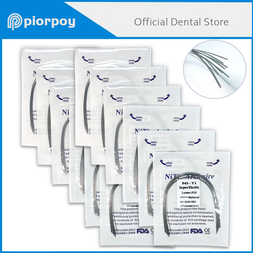 Clearance_PIORPOY 10 Stuks Orthodontische Tandheelkundige Super Elastische Niti Boog Draden Natuurlijke Vorm Ronde Rechthoekige Boog Draden voor Bretels De