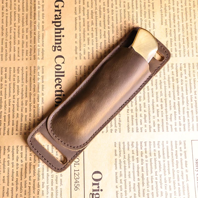 Funda de cuero para hombre, funda para cuchillo con cinturón, funda de bolsillo y funda EDC para cuchillo plegable para desplazamientos diarios, regalos para hombre, 1 ud.