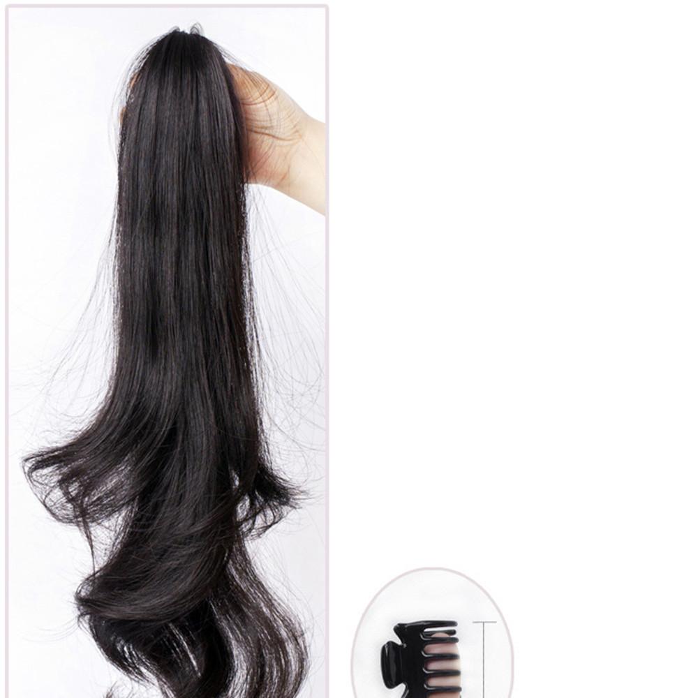 Extensiones de cabello de conejo de orejas de Lop simuladas, cola de caballo trenzada larga y esponjosa, grabber, peluca con clip, 45cm, 1 unidad