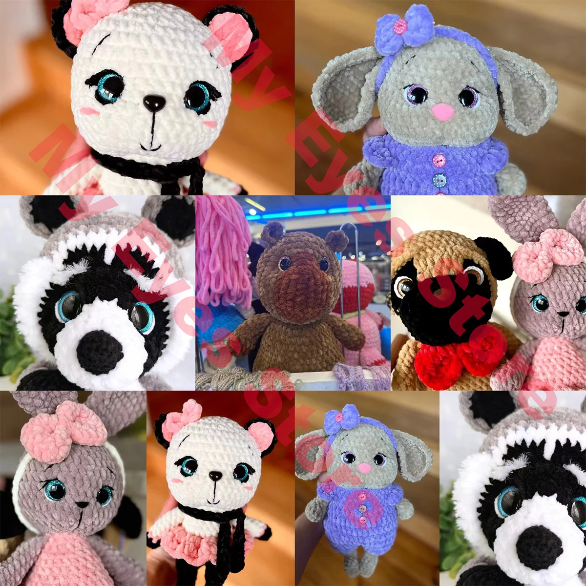 20 ピース/ロット 3D グリッター安全目おもちゃあみぐるみ台形ニットかわいいフェルトぬいぐるみ赤目ビッグ大サイズ 16/20/25 ミリメートル