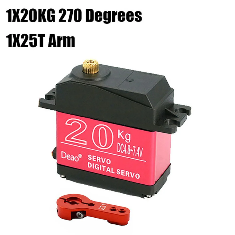 Deao-Servo Digital de gran Torque para coche y camión teledirigido, 20KG, 25KG, 30KG, resistente al agua, 180 grados, 270 grados, engranajes de Metal, 25T