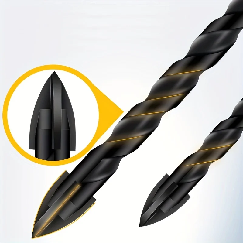 7 ชิ้น Hex Masonry เจาะ Bits 1/4 Shank ไทเทเนียมเหล็กโลหะเจาะข้ามสําหรับแก้วเซรามิคคอนกรีตอิฐ Hard เจาะชุดเครื่องมือ Bit