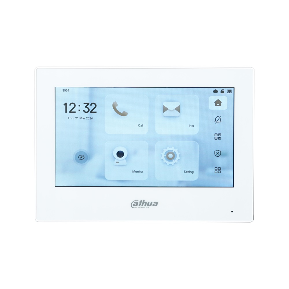 Dahua VTH2621GW-P 802.3af PoE 7-дюймовый сенсорный внутренний монитор, монитор дверного звонка, встроенная SD-карта 32 Гб
