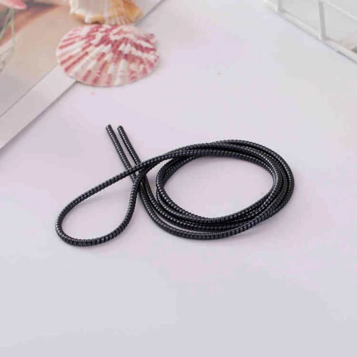 Monochrome Data Cable Protection Spring Flat Fruit Android Headphone Cable Protection Rope