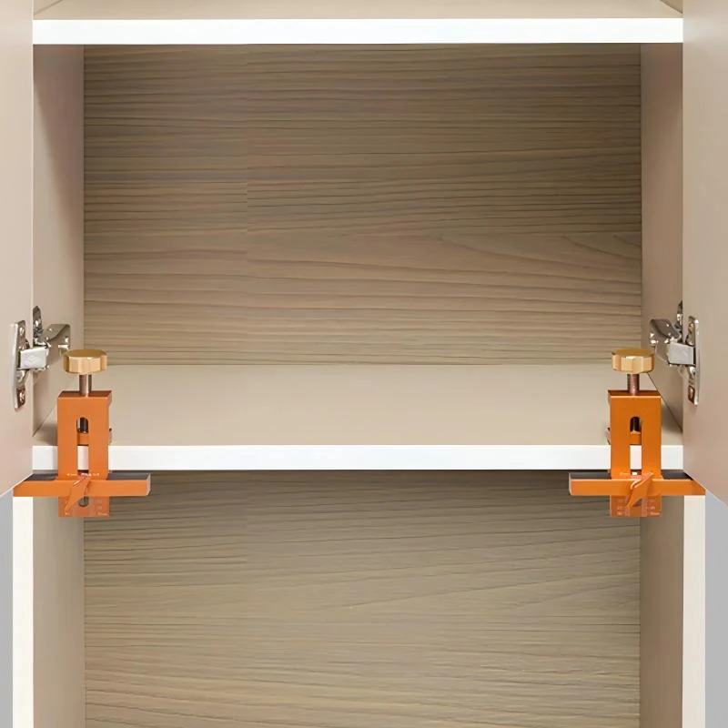 Gabarito de montagem de porta de armário, com braço e braçadeira de suporte, ferramenta de corpo de liga de alumínio para instalação de armários com moldura frontal ou sem moldura