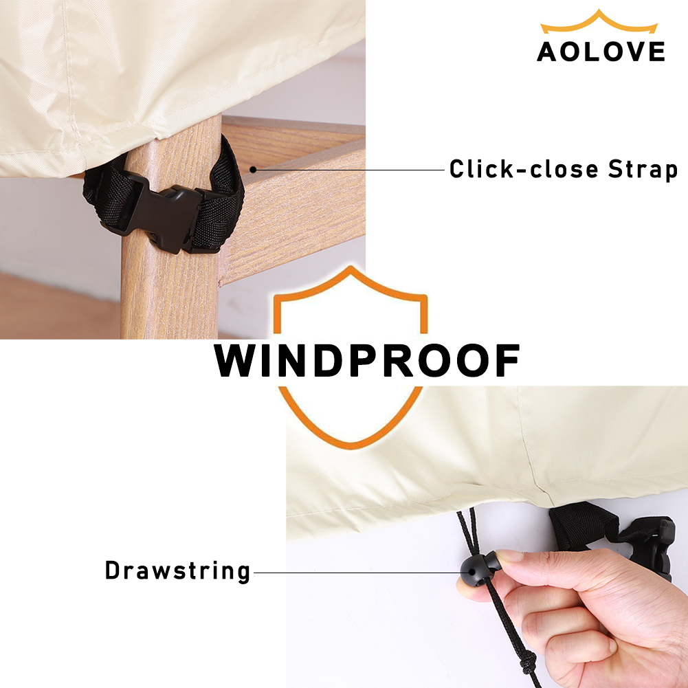 ベージュヘビーデューティ 420D 屋外防水パティオ家具セットカバーガーデン雨雪防風抗 UV カバーソファテーブル椅子用