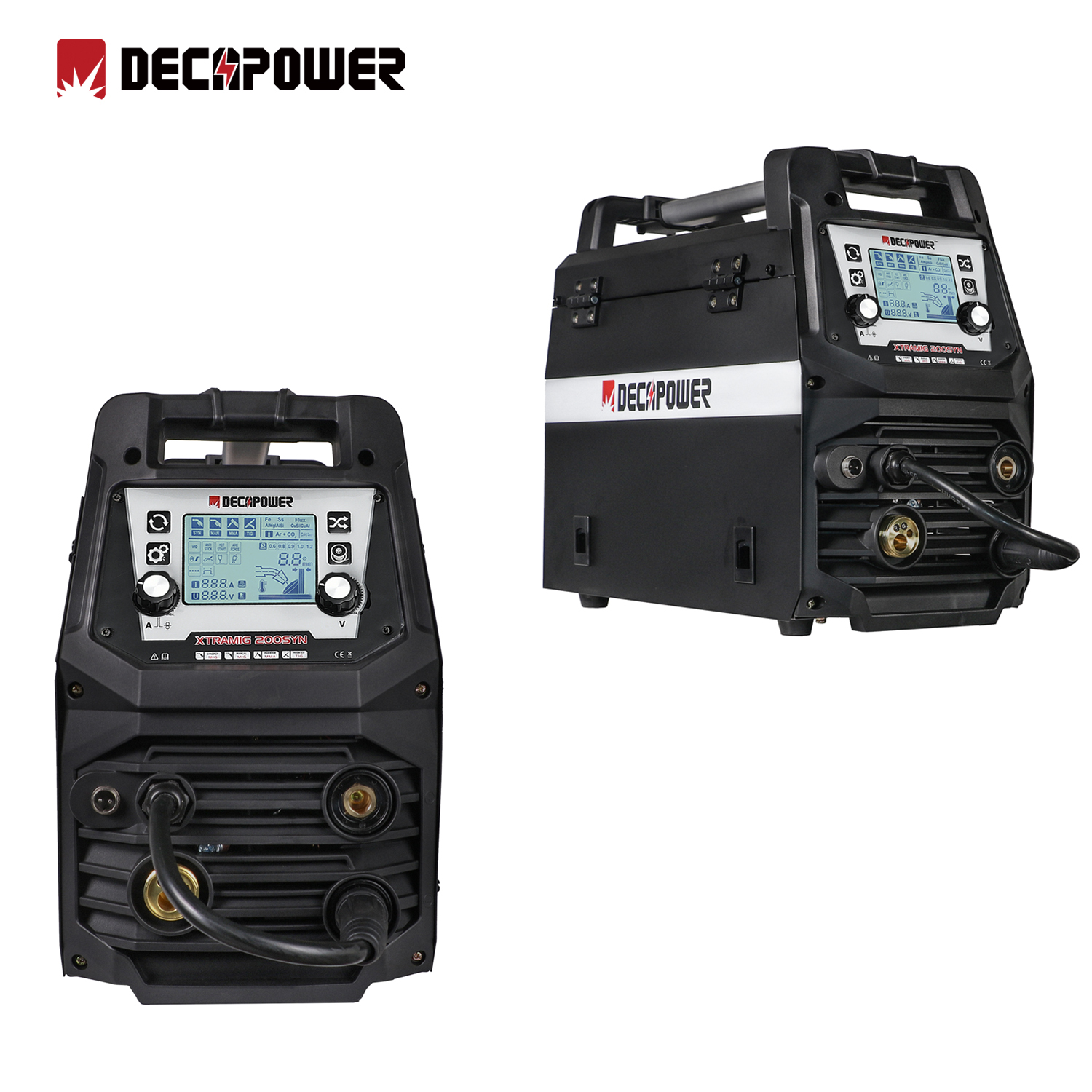 Полуавтоматический сварочный аппарат Decapower XTRAMIG 200A Synergy MAG MMA FLUX TIG MIG, сварочный аппарат без газа 4 в 1, многофункциональный сварочный аппарат